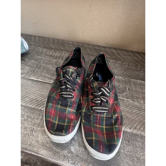 Keds Plaid Sneakers - Red, Green, Yellow - Picture 2 of 6
